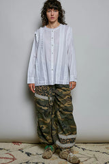 Trendsi POL Lightweight Ruffle Trim Round Neck Woven Shirt -