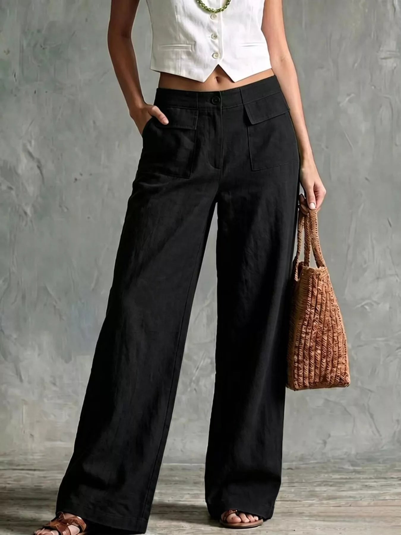 Trendsi Full Size Wide Leg Pants Plus Size -