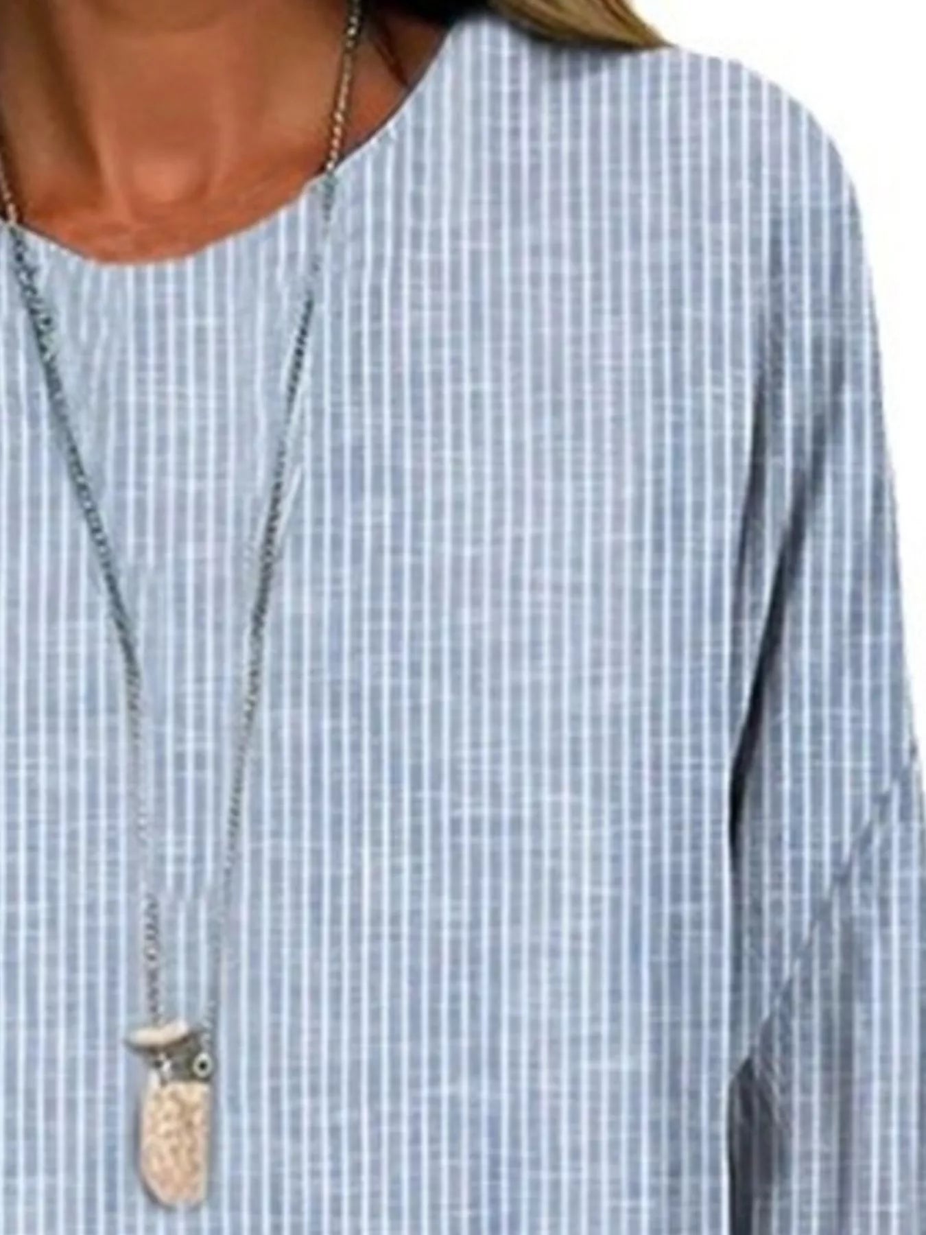 Women's casual striped long sleeve blouse