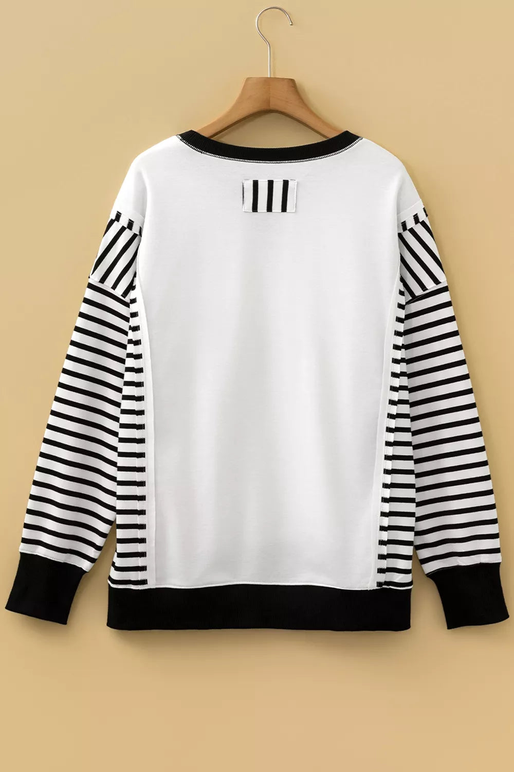 Trendsi Color-Block Striped Long Sleeve Sweatshirt -