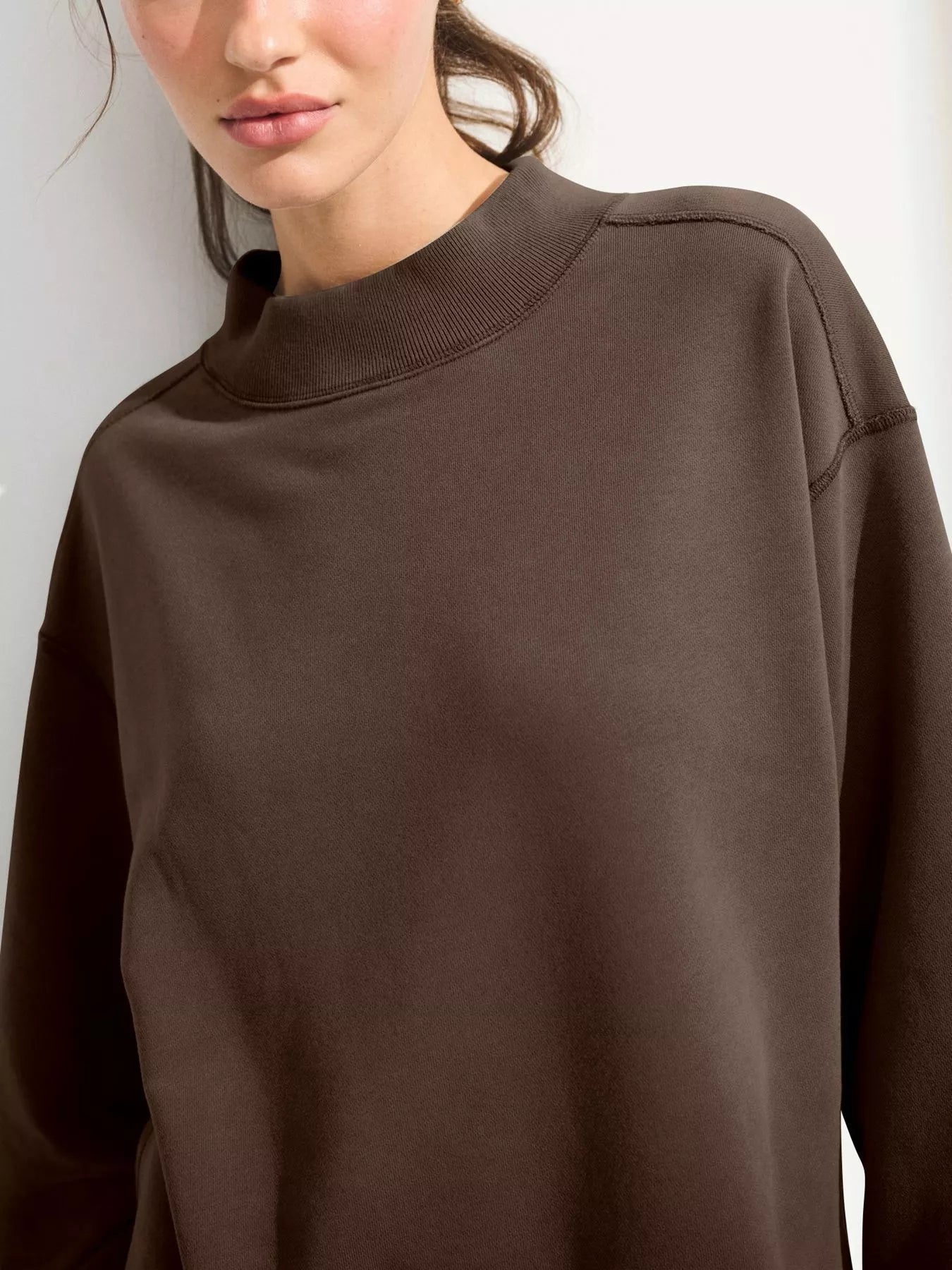 Trendsi Mock Neck Oversized Sweatshirt -