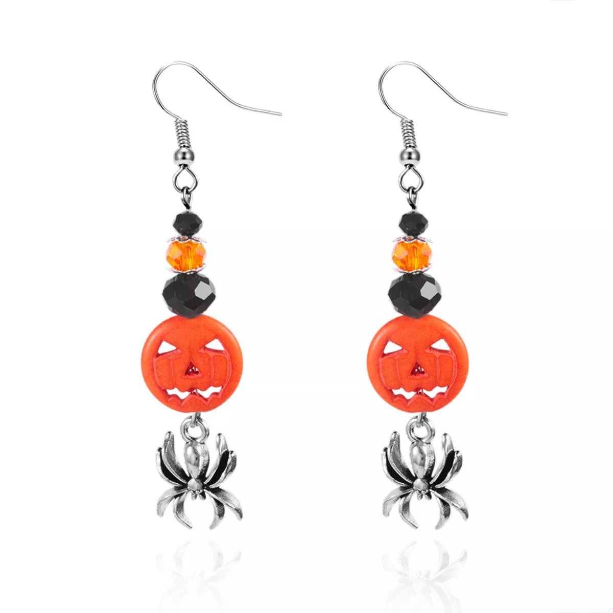 Trendsi Halloween Spider Pumpkin Drop Earrings -