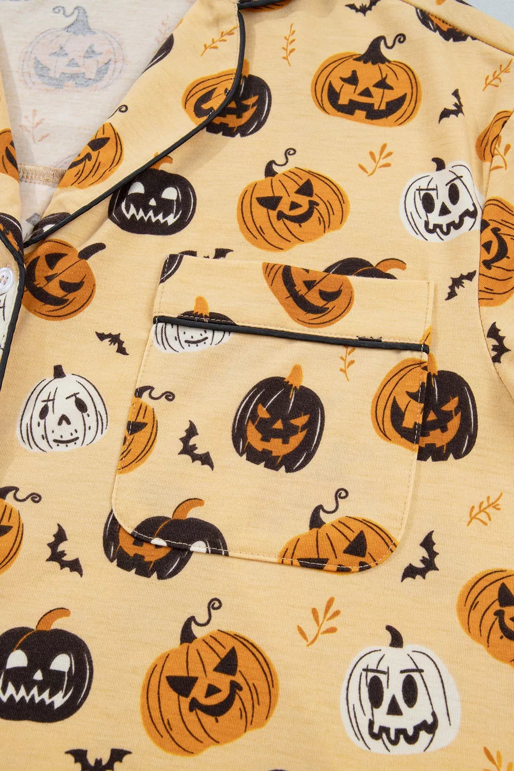Trendsi Halloween Pumpkin Print Long Sleeve Two Piece Lounge Set -