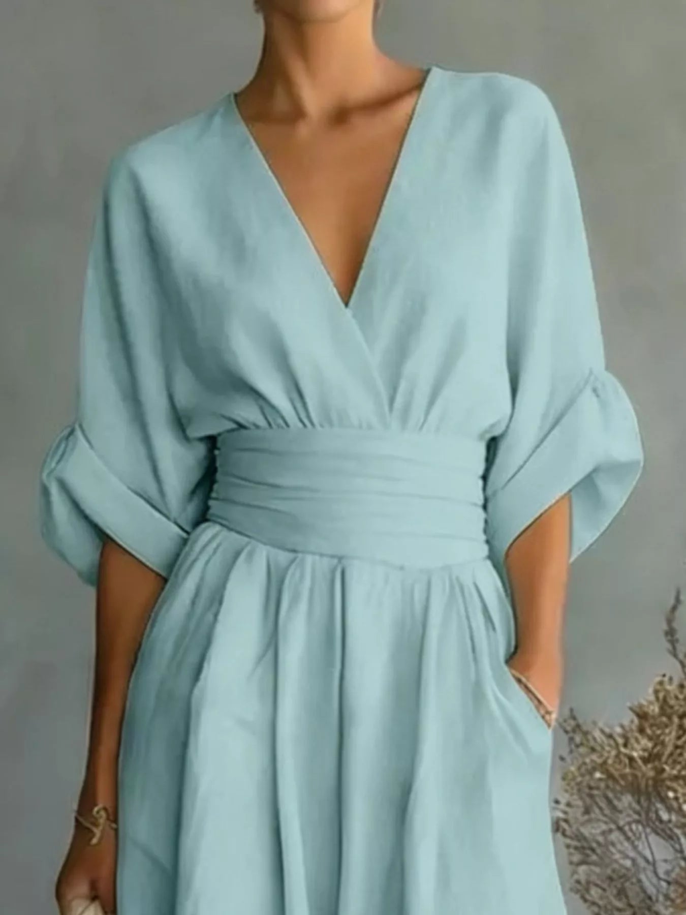 Trendsi Full Size Half Sleeve Wide-Leg Jumpsuit Plus Size -