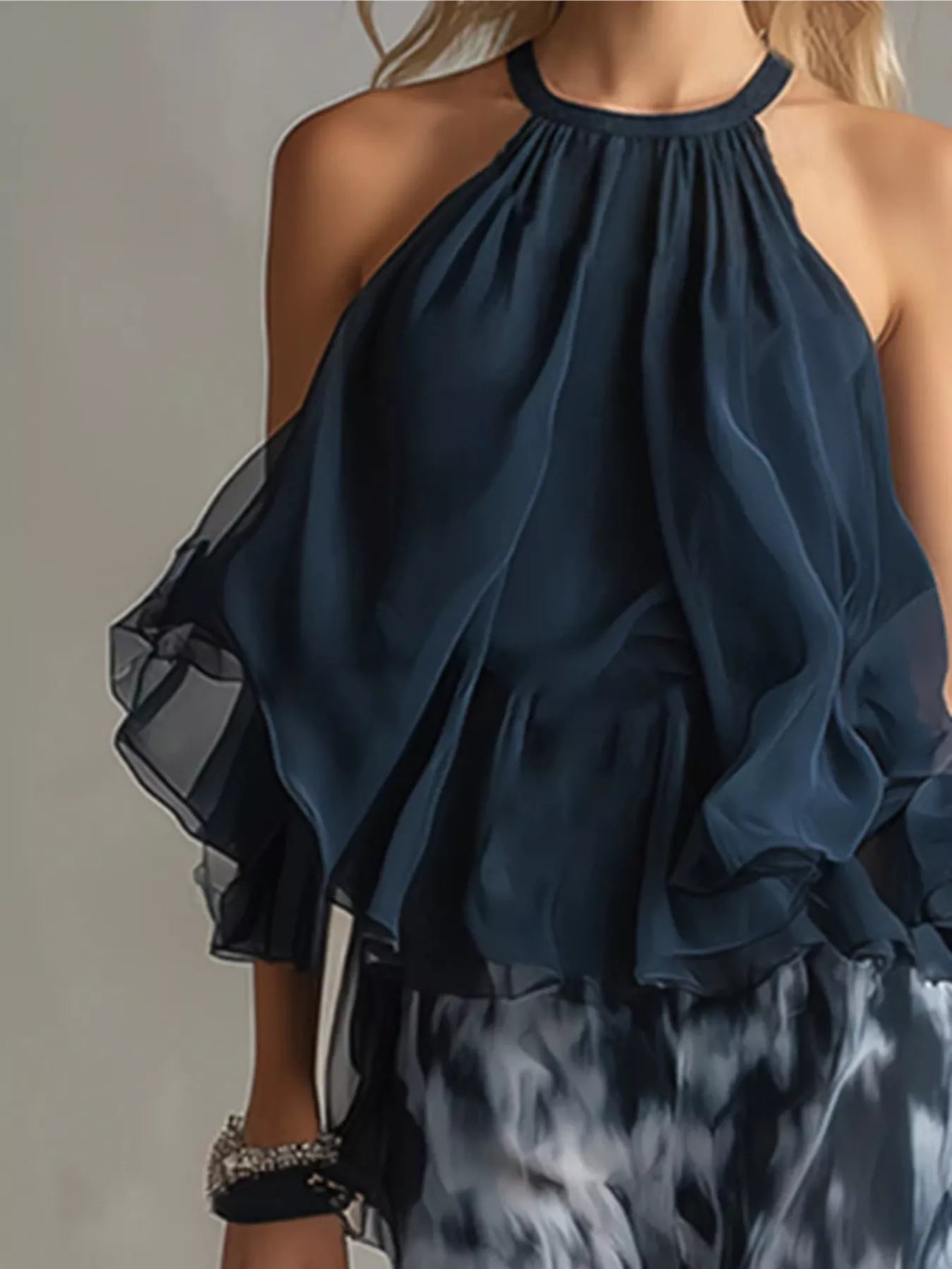 Trendsi Sleeveless Top and Tie-Dye Wide-Leg Pants Set -