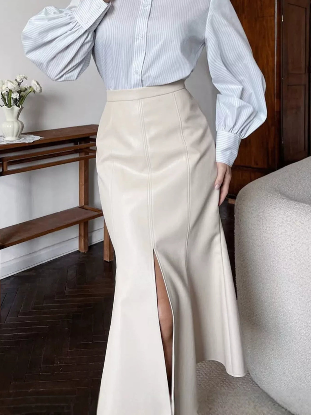 Trendsi Slit Mermaid Midi Skirt -