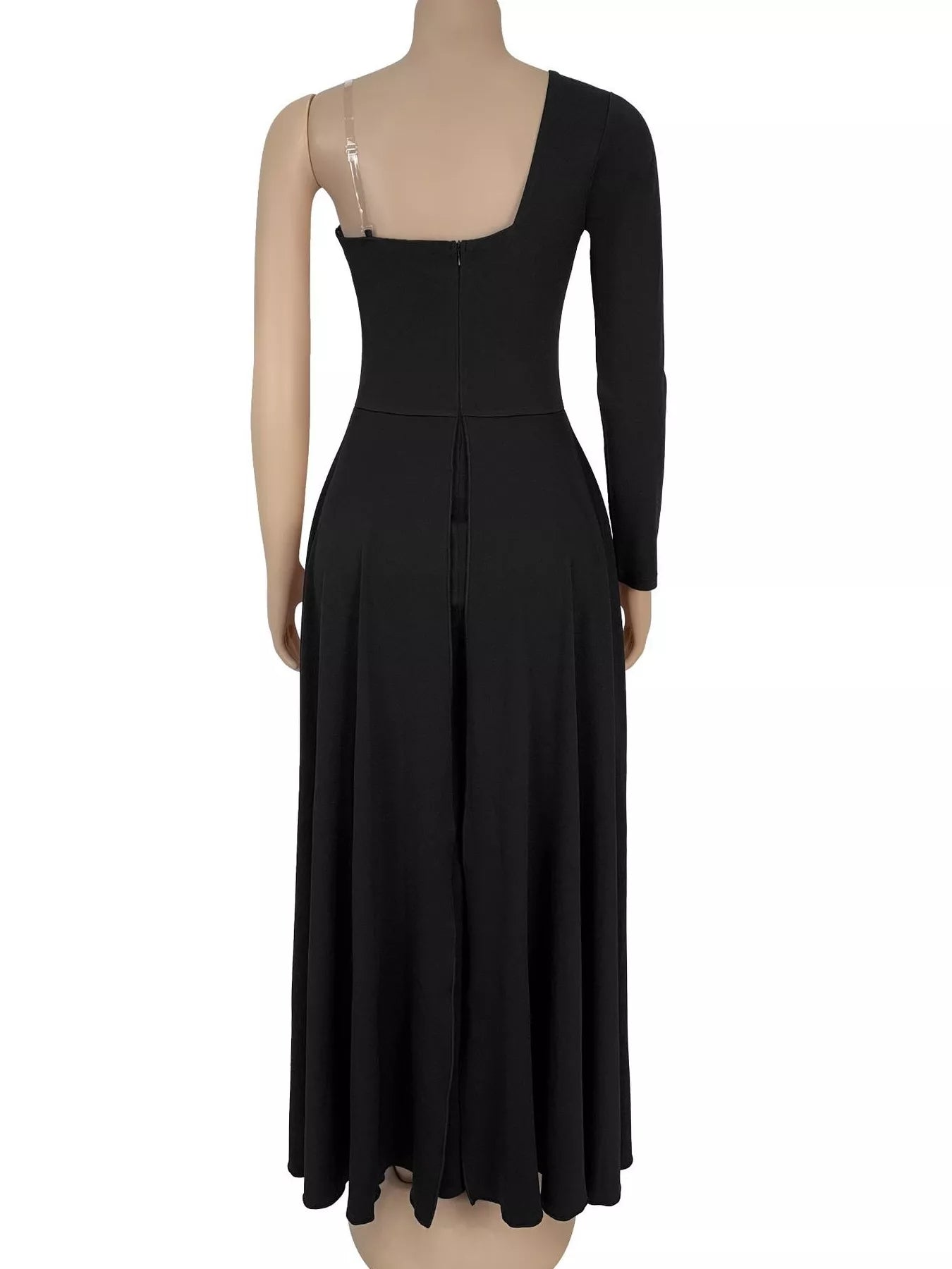 Trendsi Slit Rhinestone One Shoulder Maxi Dress -