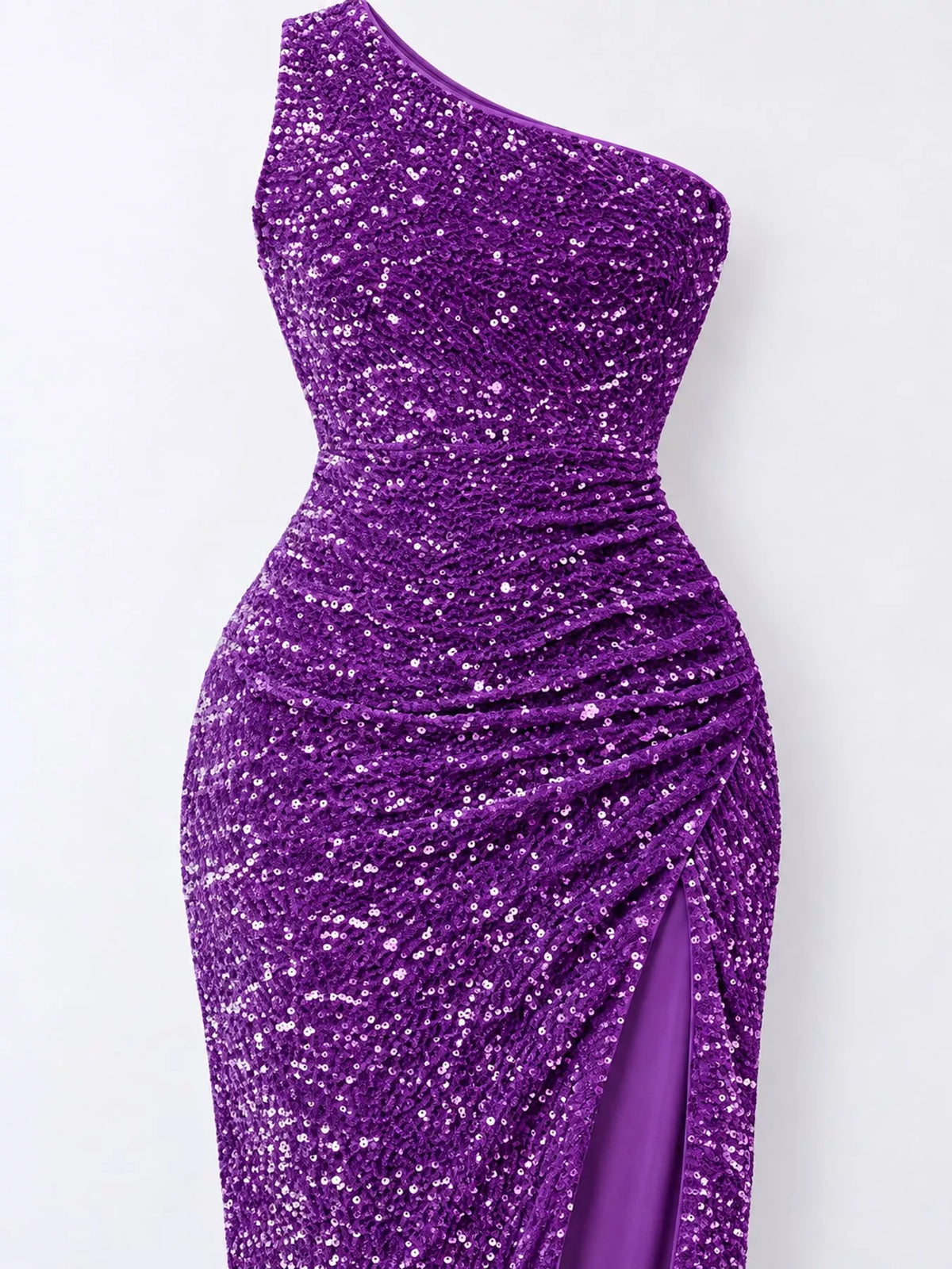 Sequin maxi dress, purple sequin detail