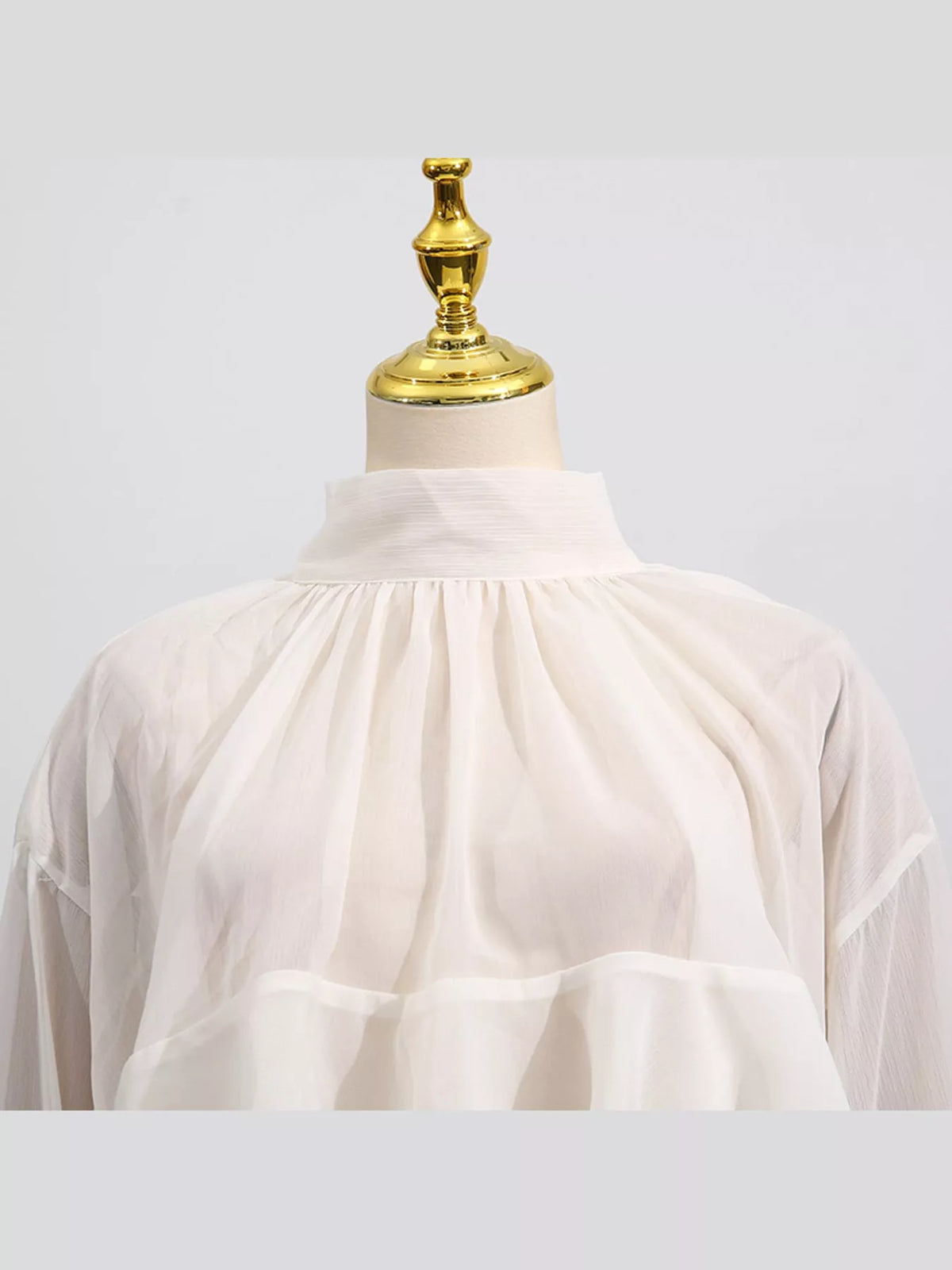 Off-White ruffled turtleneck long sleeve blouse