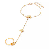 Trendsi Butterfly Charm Finger Bracelet -