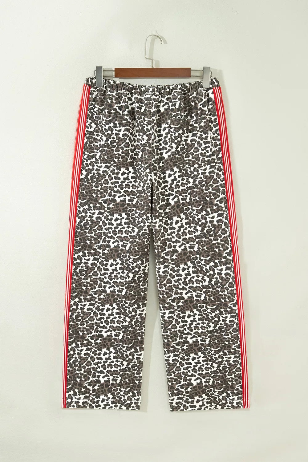 Trendsi Leopard Patchwork Elastic Waist Jeans -