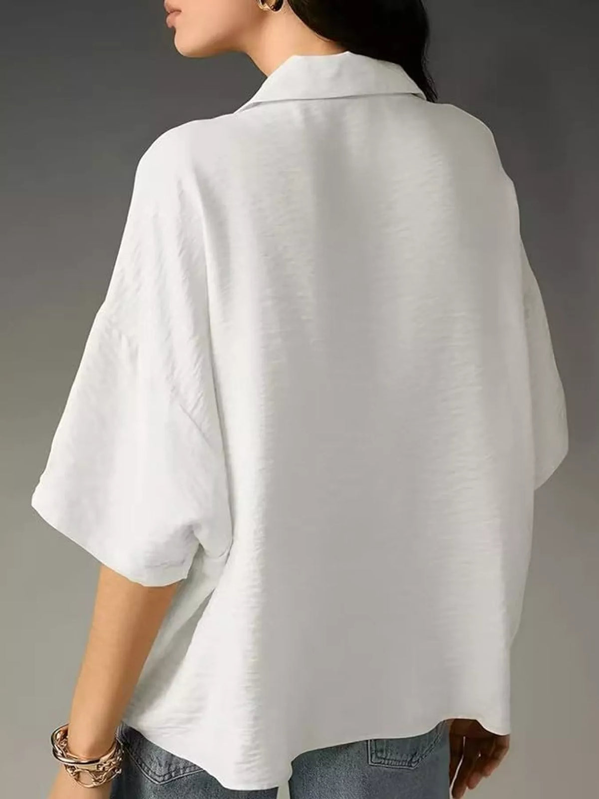 Half-sleeve blouse, white back