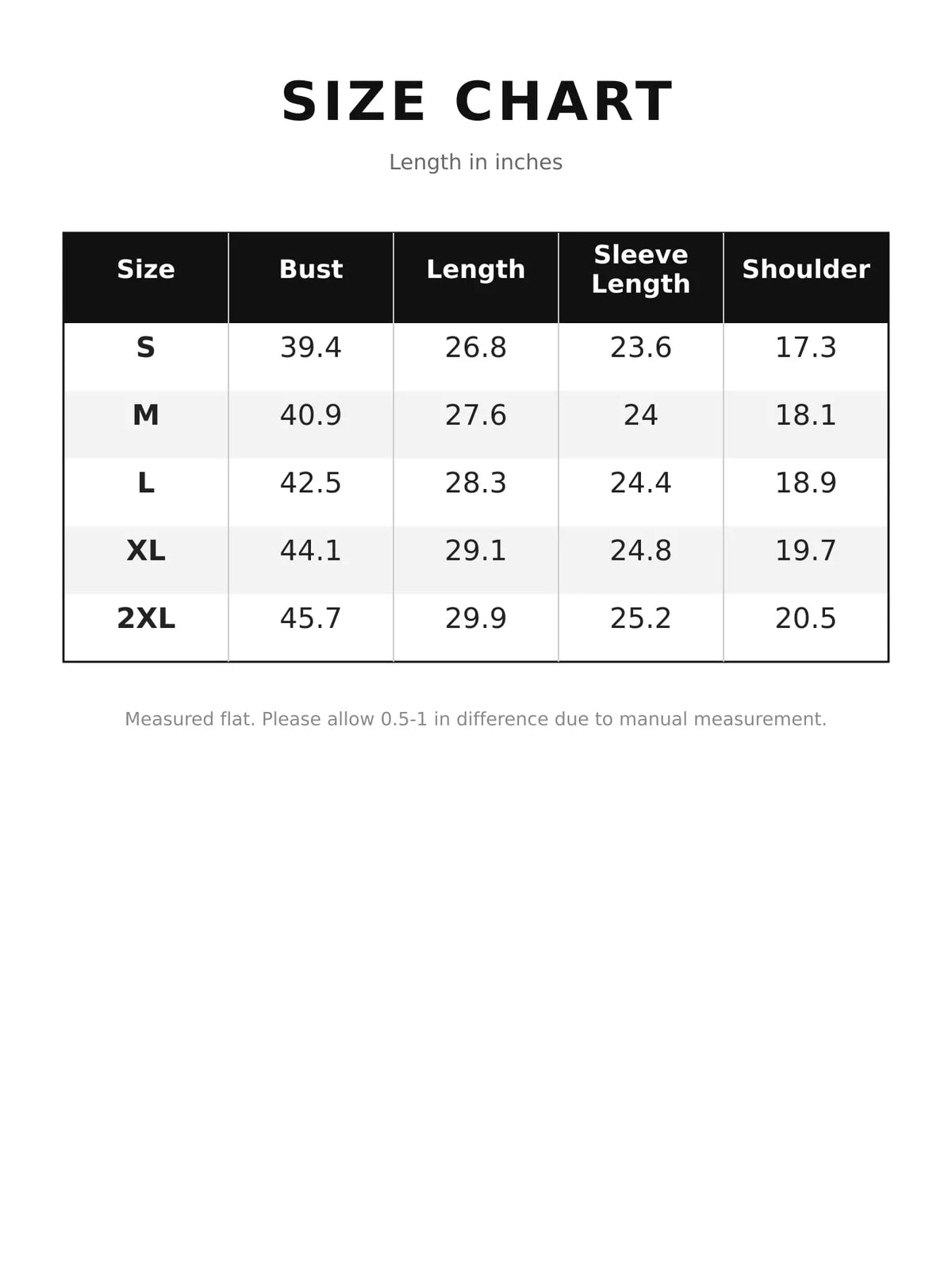 Hoodie and Wide-Leg Pants Set — size and measurement chart