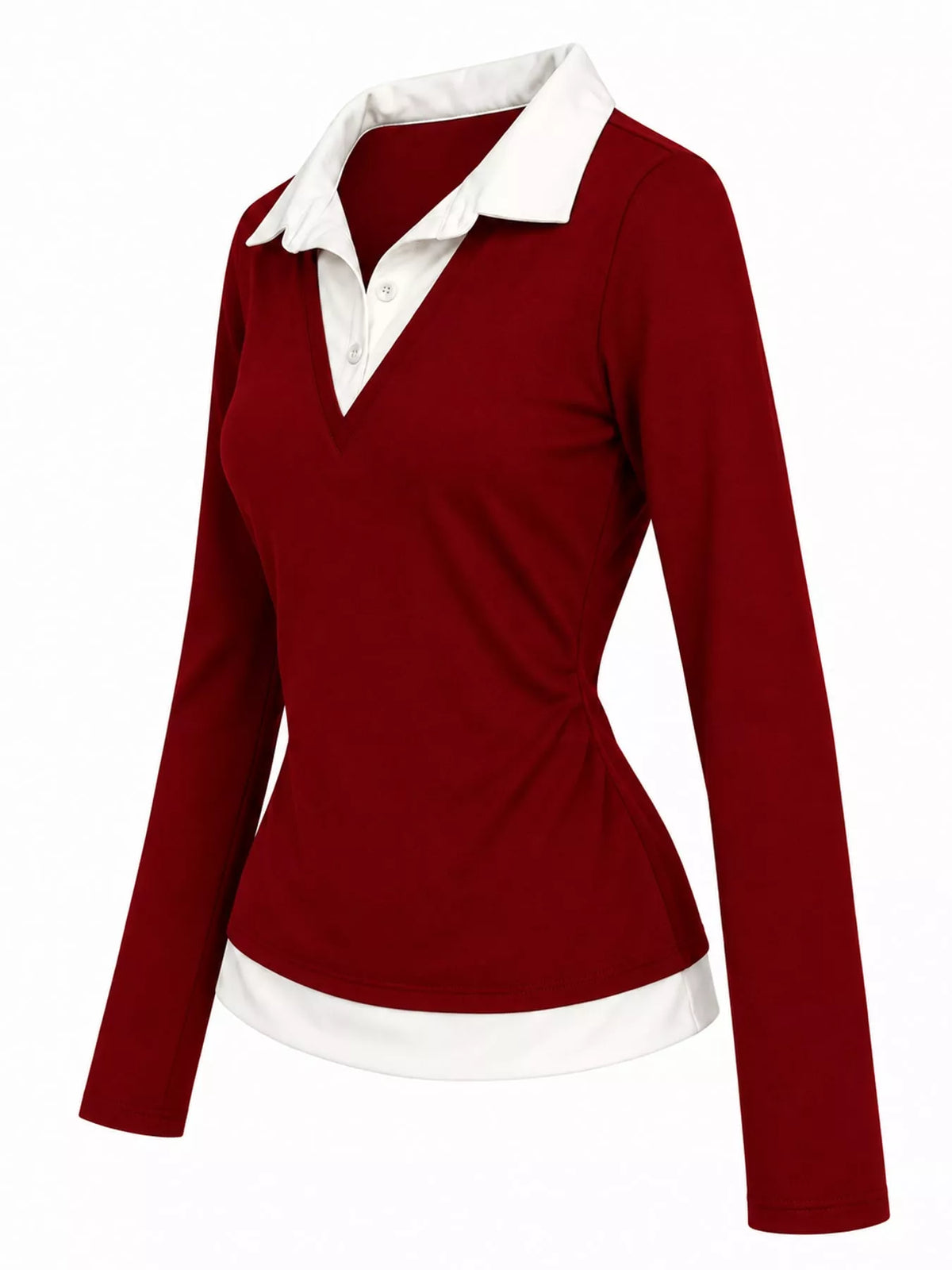 Collared long sleeve t-shirt, product view