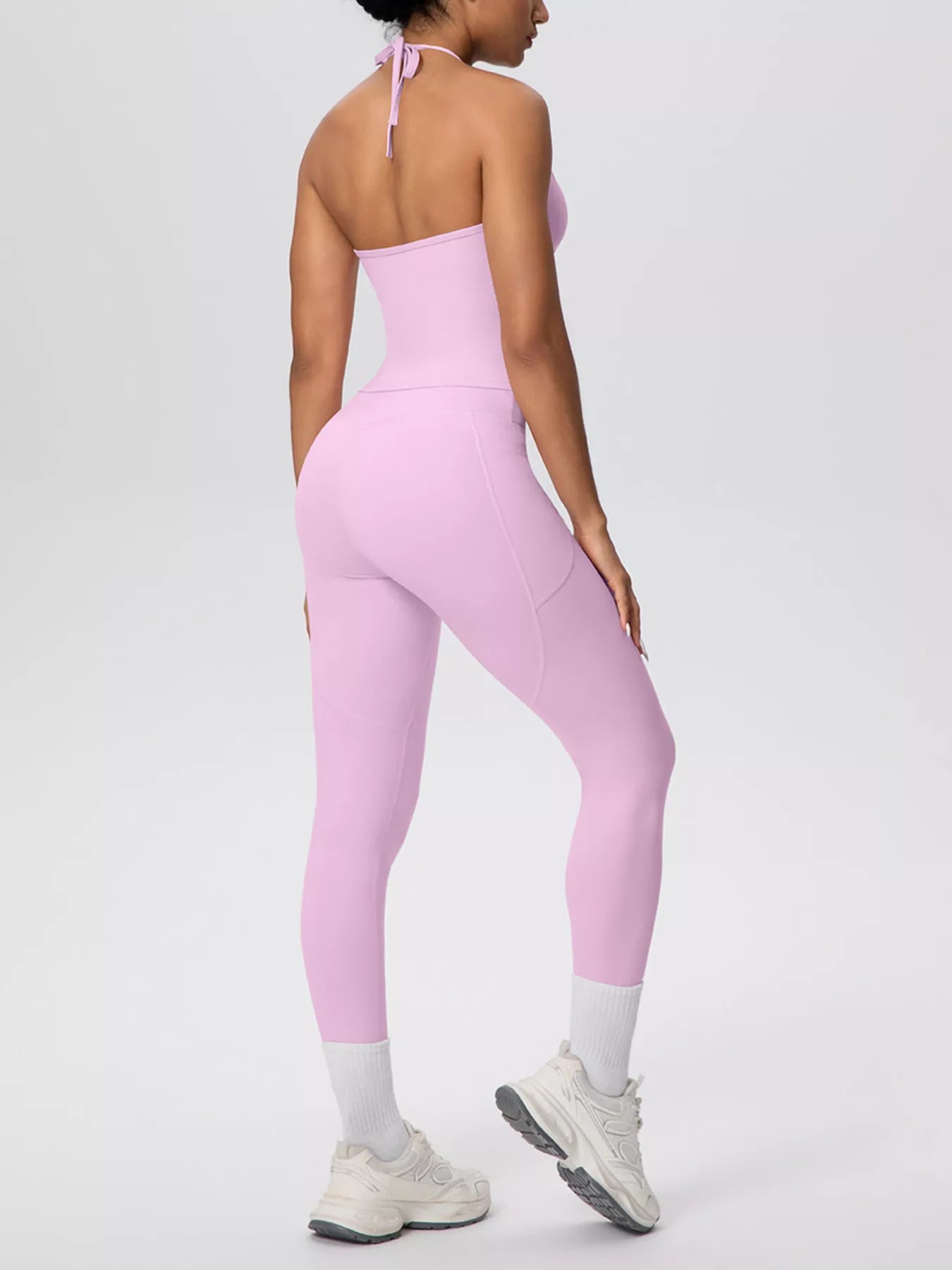 Trendsi Halter Neck Cami and High-Waisted Leggings Active Set -