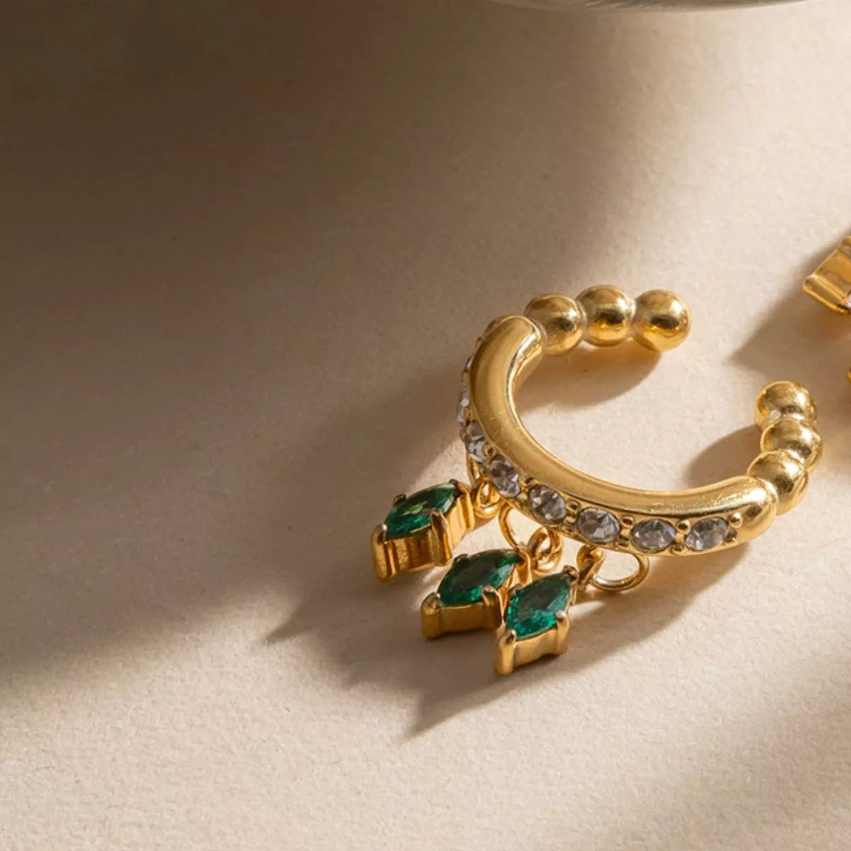 Zircon Beaded Ear Cuffs, construction and design details