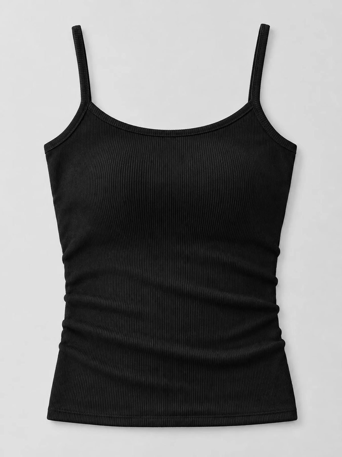 Slim-Fit Ribbed Square Neck Cami Top — garment front