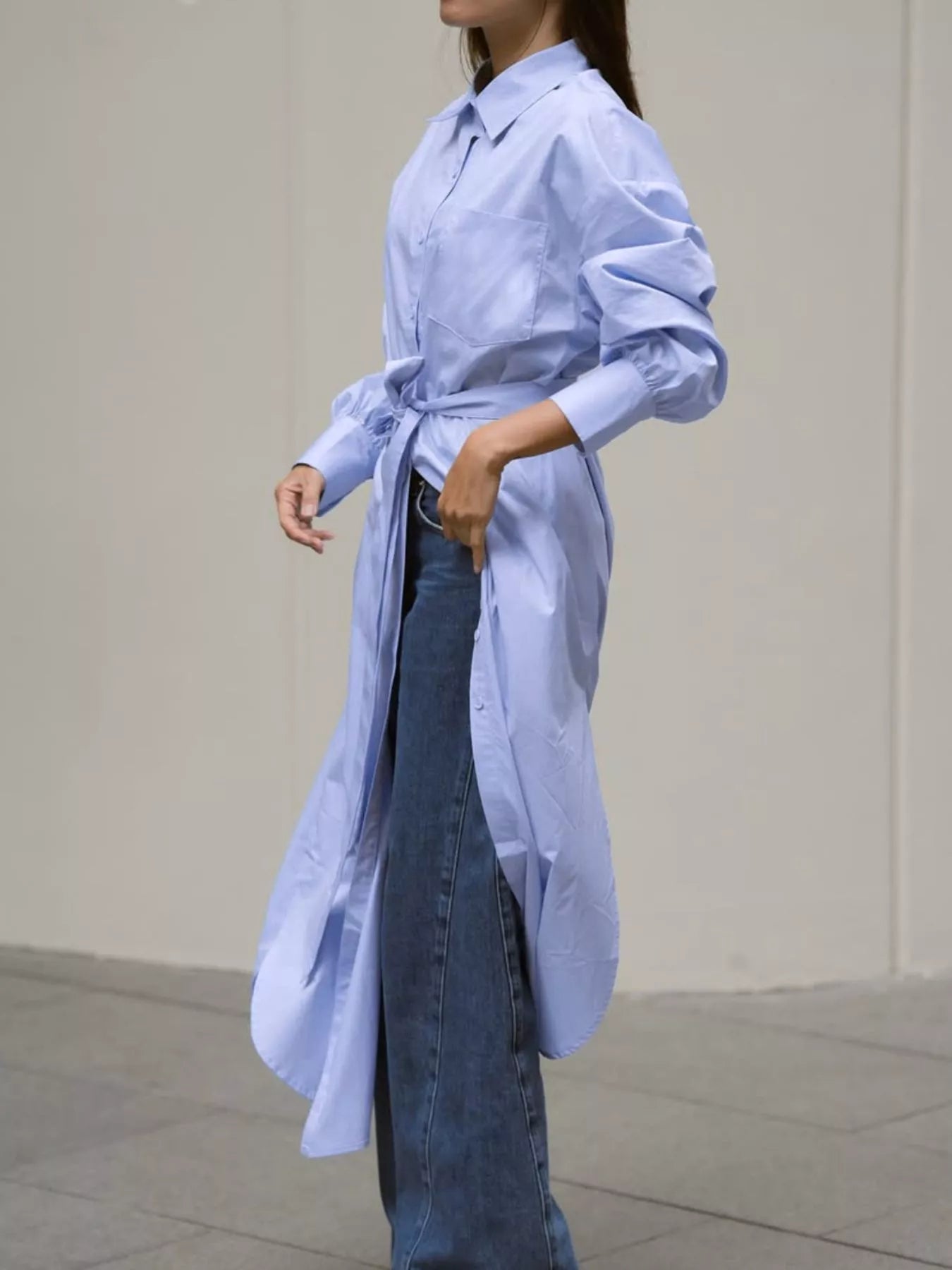 Trendsi Longline Button-Down Shirt -