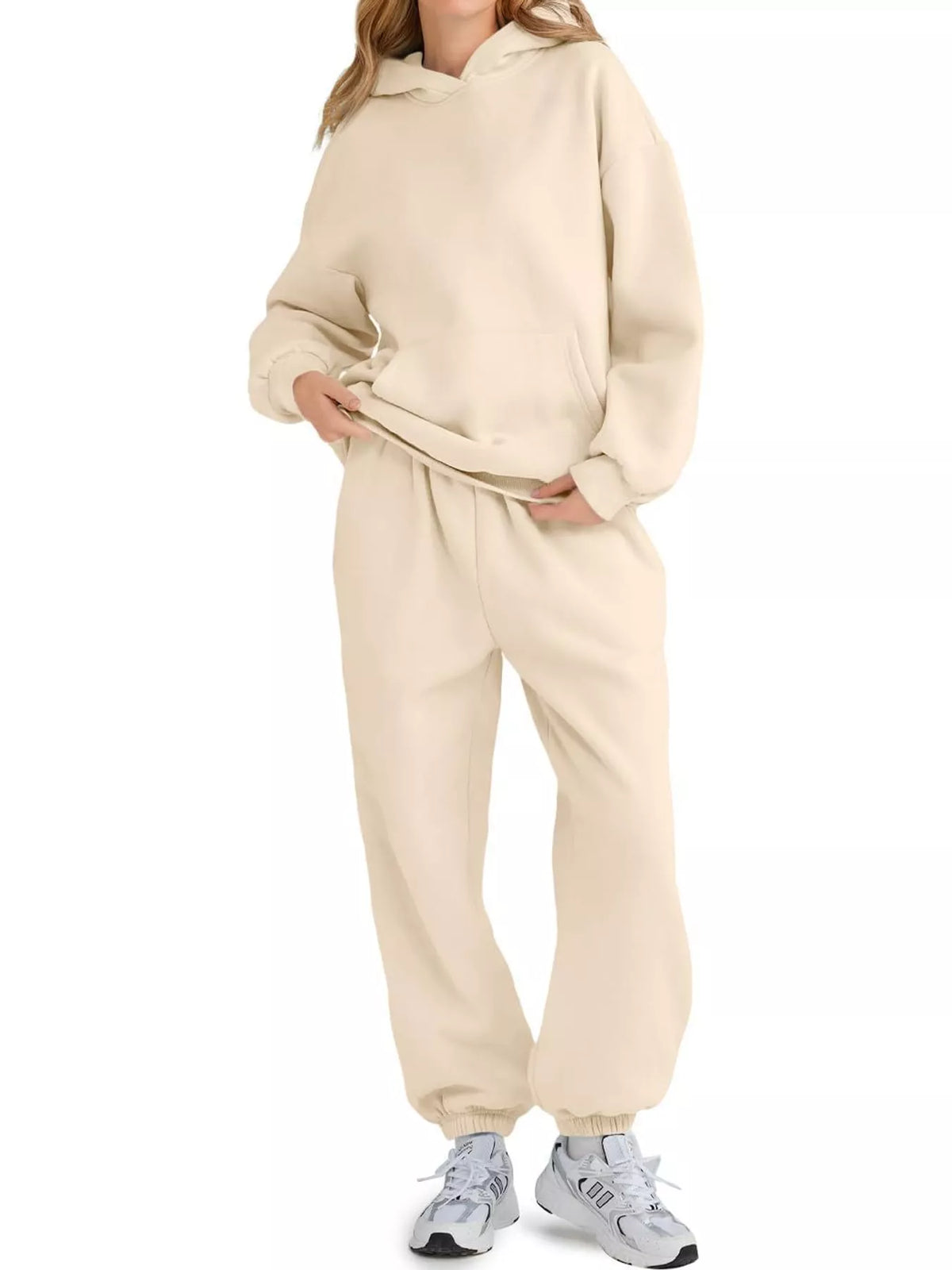 Kangaroo Pocket Hoodie and Joggers Set — front view