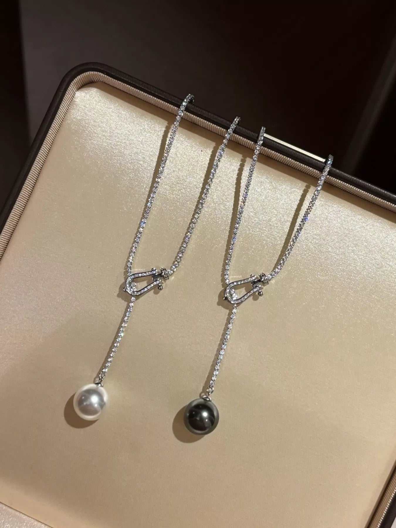 Trendsi Alloy Pearl Drop Y-Necklace -