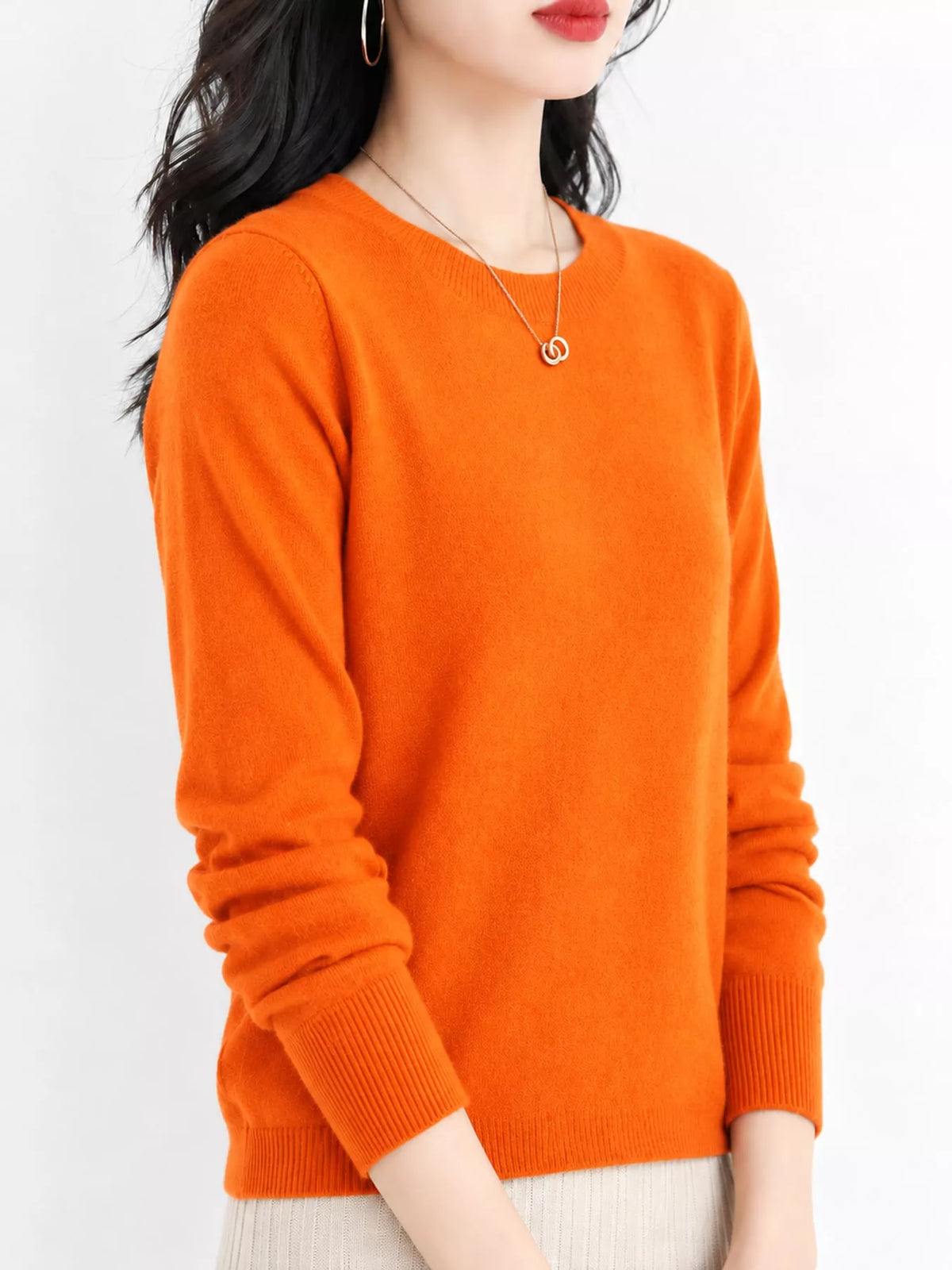 Crew Neck Long Sleeve Sweater — side view