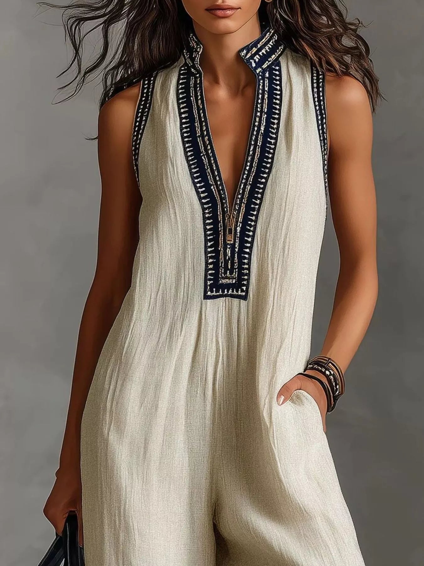 Trendsi Full Size Sleeveless Wide-Leg Jumpsuit Plus Size -