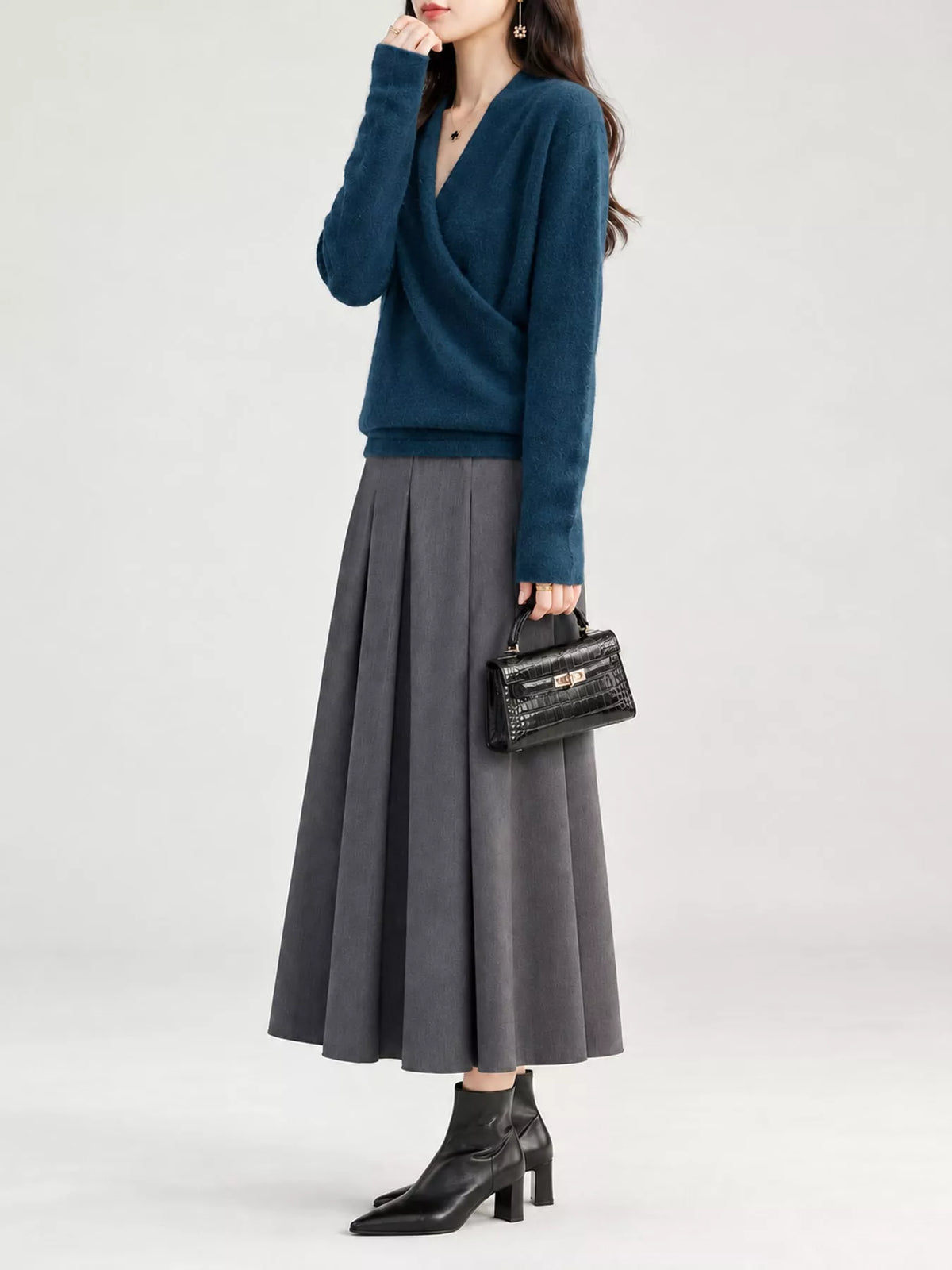Surplice Long Sleeve Sweater — side view