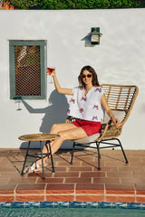 Trendsi SO ME 4th Of July Ribbon Trimmed Dolman Sweater Top -