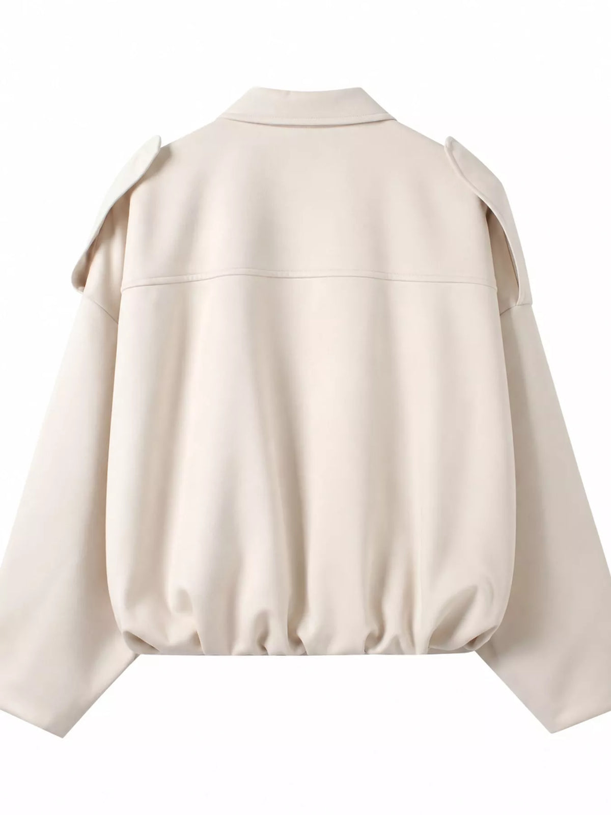 Cropped zip jacket, cream back