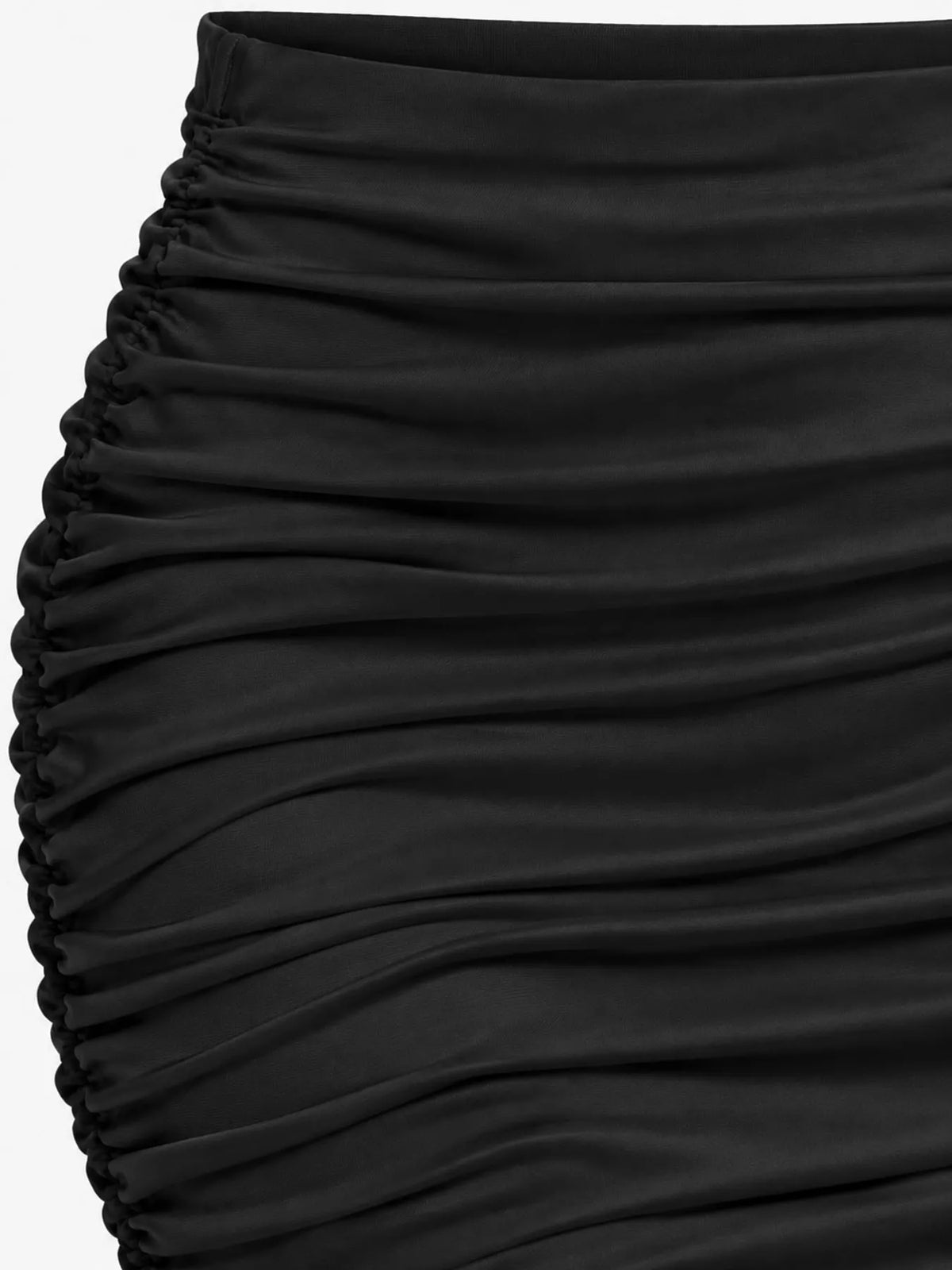 Ruched Bodycon Mini Skirt — garment construction details