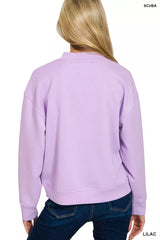 Trendsi Zenana Scuba Mock Neck Sweatshirt and Joggers Set -