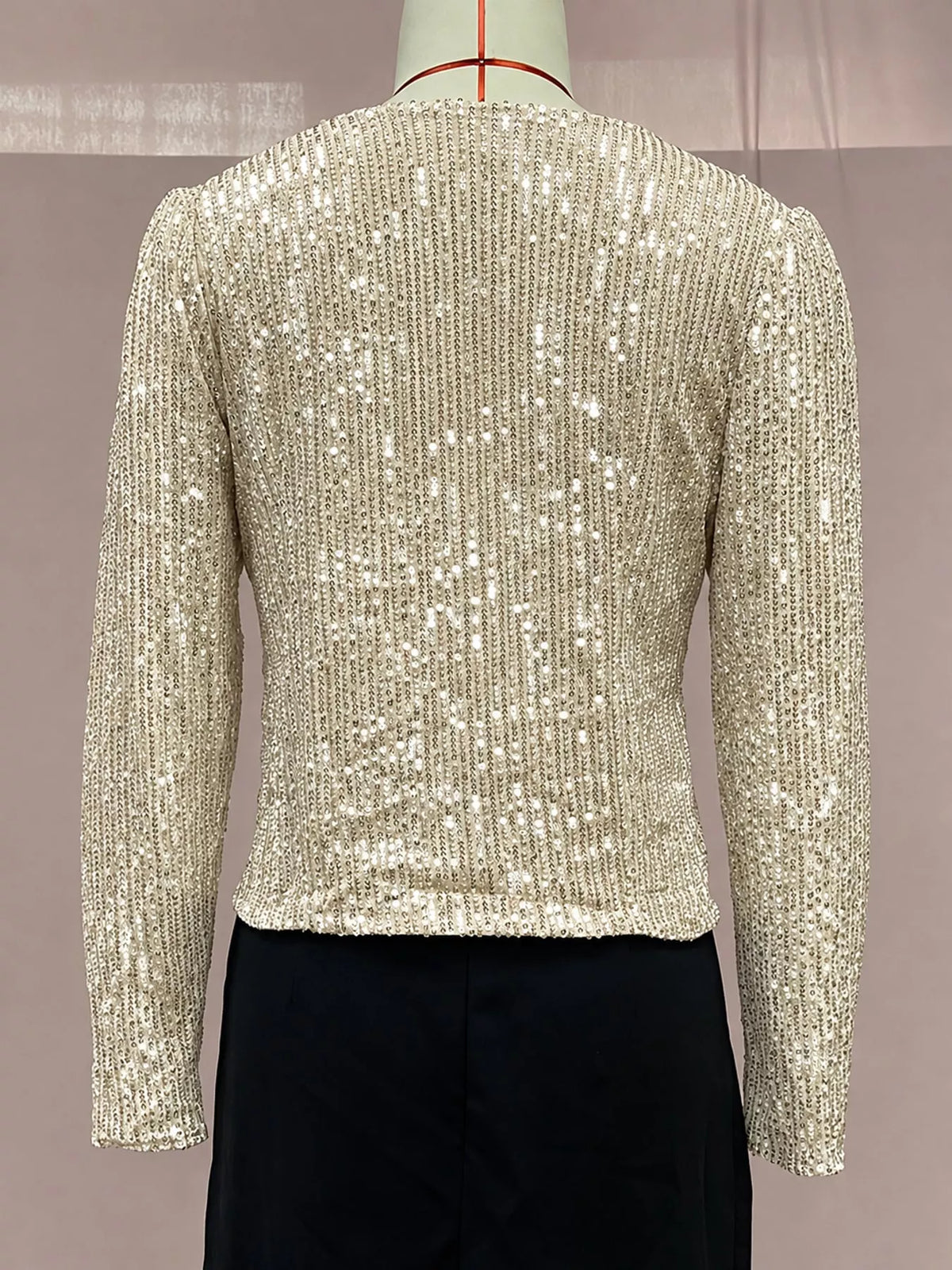 Sequin Long Sleeve Jacket — back view