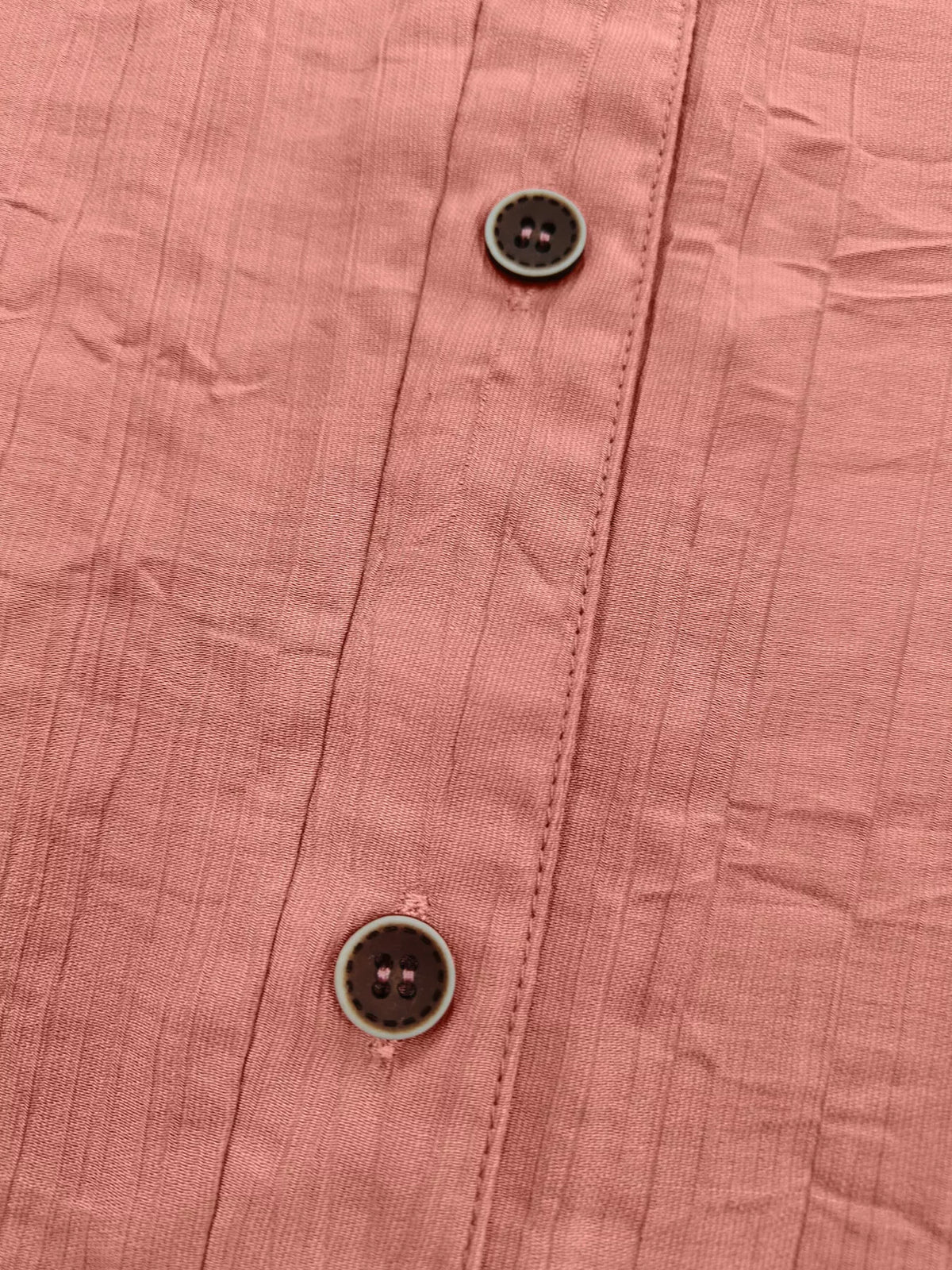Textured Button-Down Shirt with Chest Pocket in pink, button and texture detail