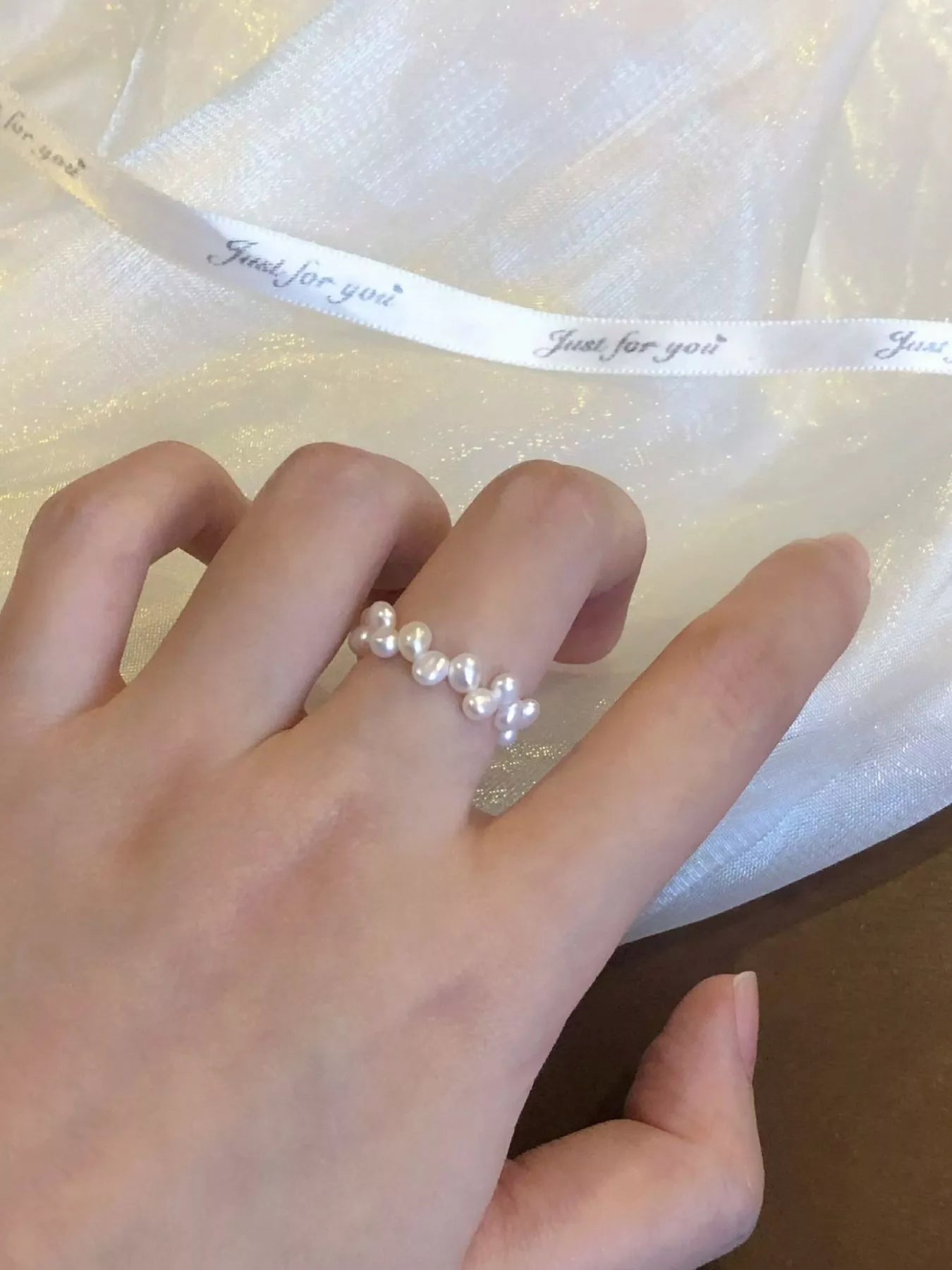 Trendsi Freshwater Pearl Bead Ring -