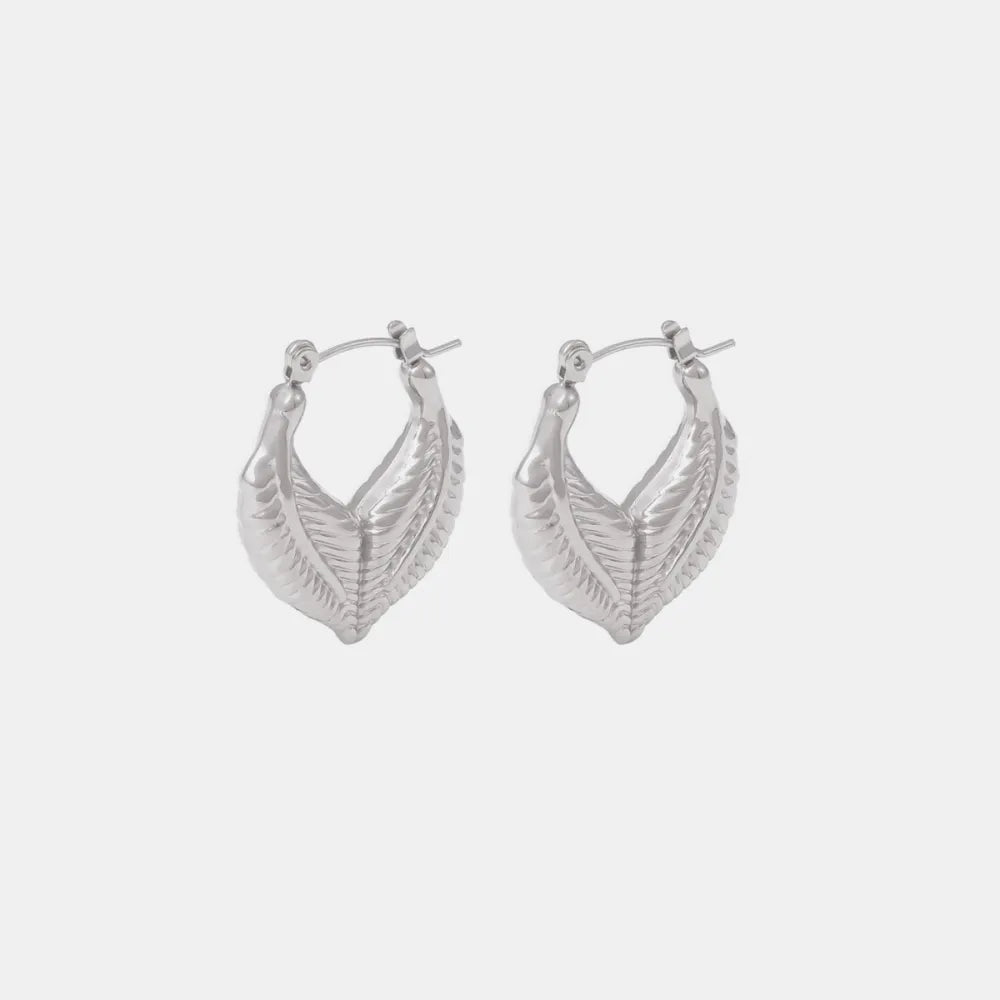 Trendsi Titanium Steel Leaf Shape Earrings -