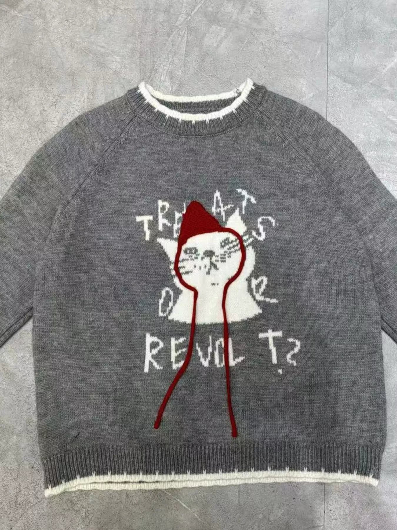 Trendsi Cat Raglan Sleeve Sweater -