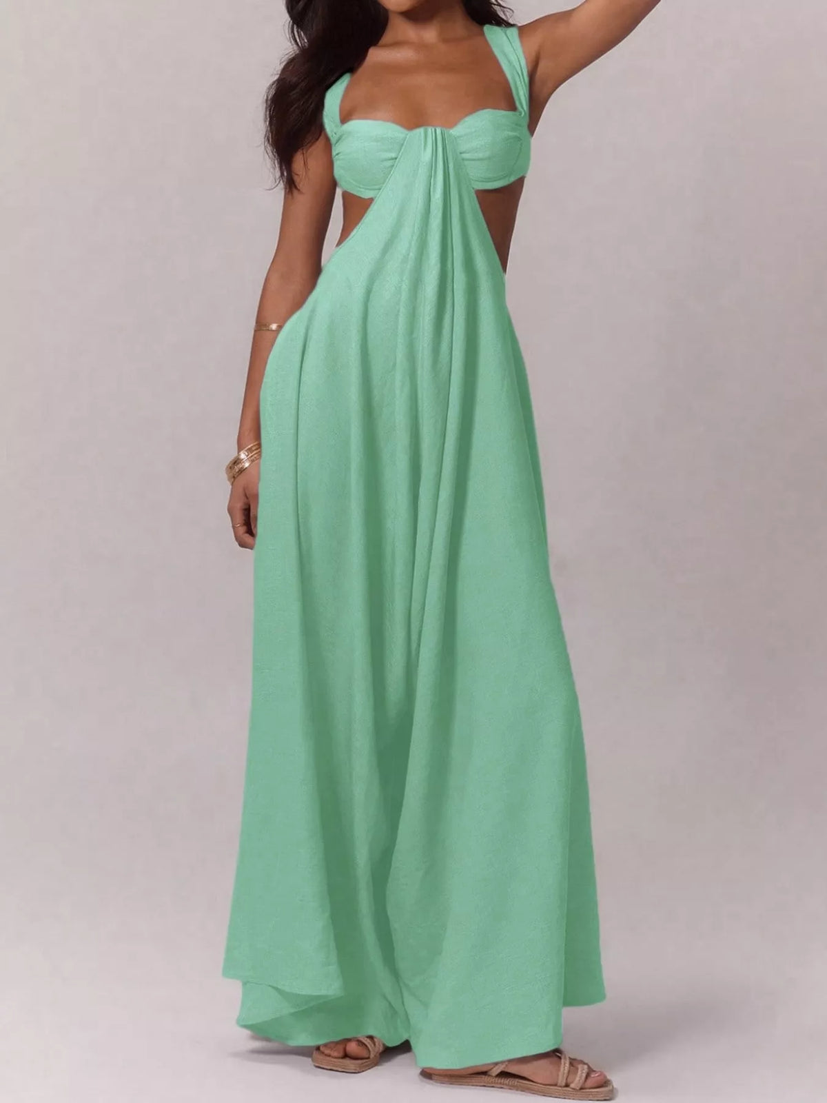 Cutout jumpsuit, mint front