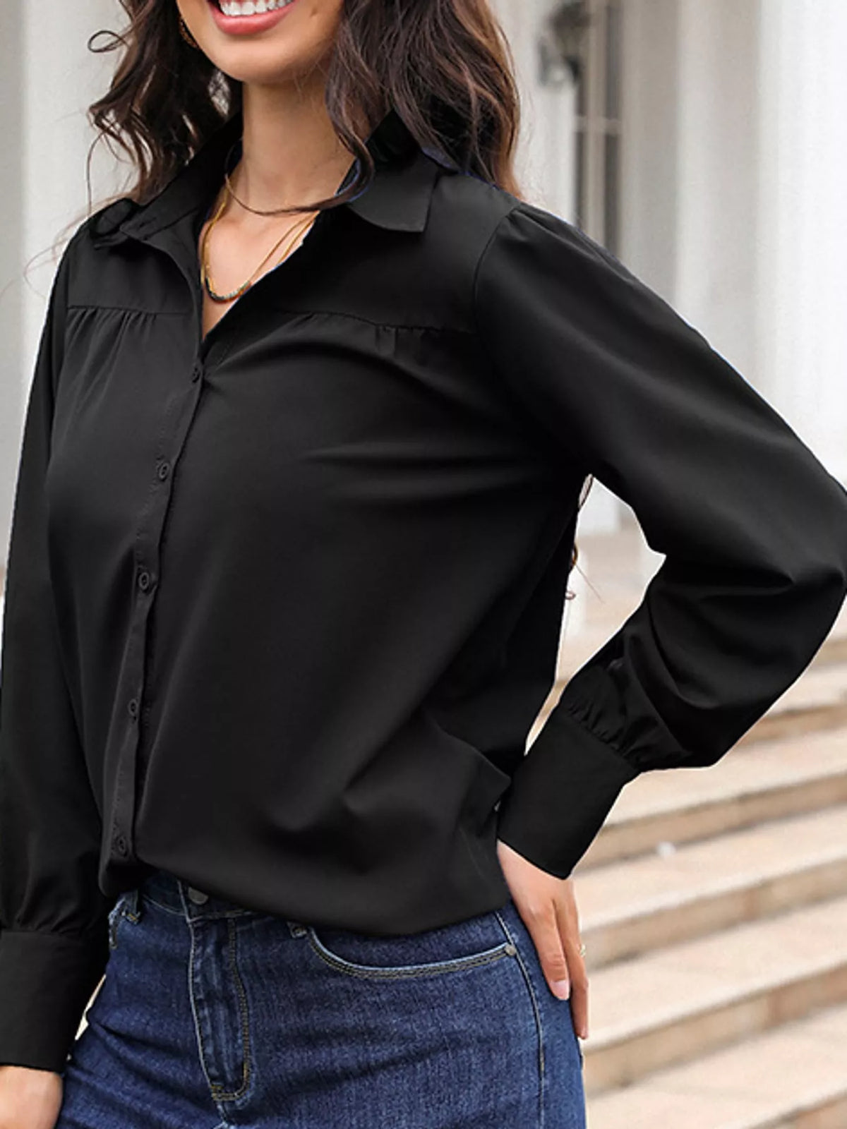 Black long-sleeve shirt