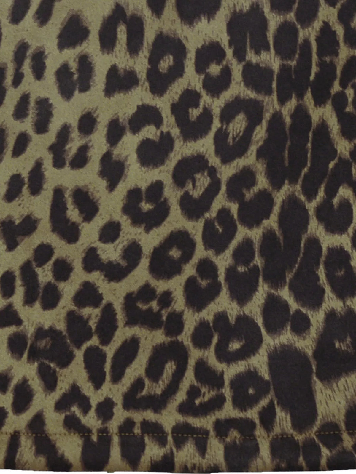 Zip-up mini skirt, olive leopard-print fabric