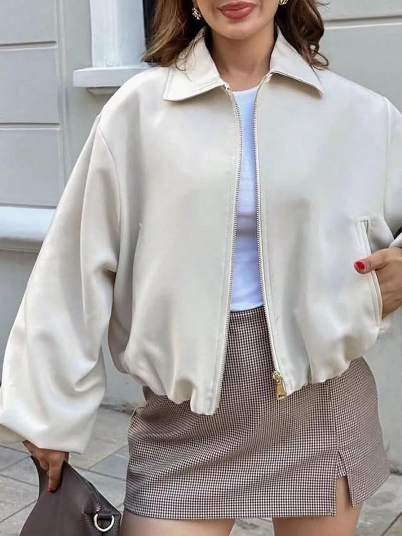 Trendsi Zip Up Cropped Jacket -