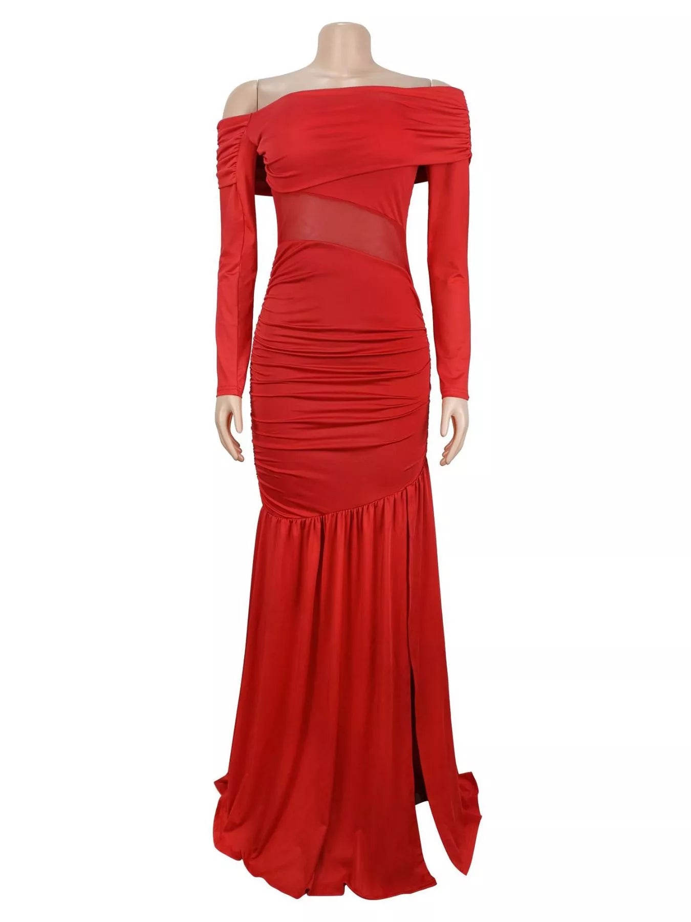 Trendsi Off Shoulder Slit Maxi Dress -