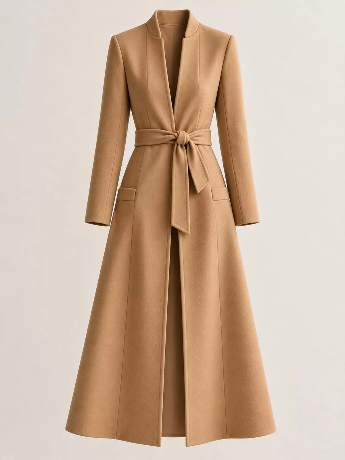 Longline Belted Trench Coat — garment front
