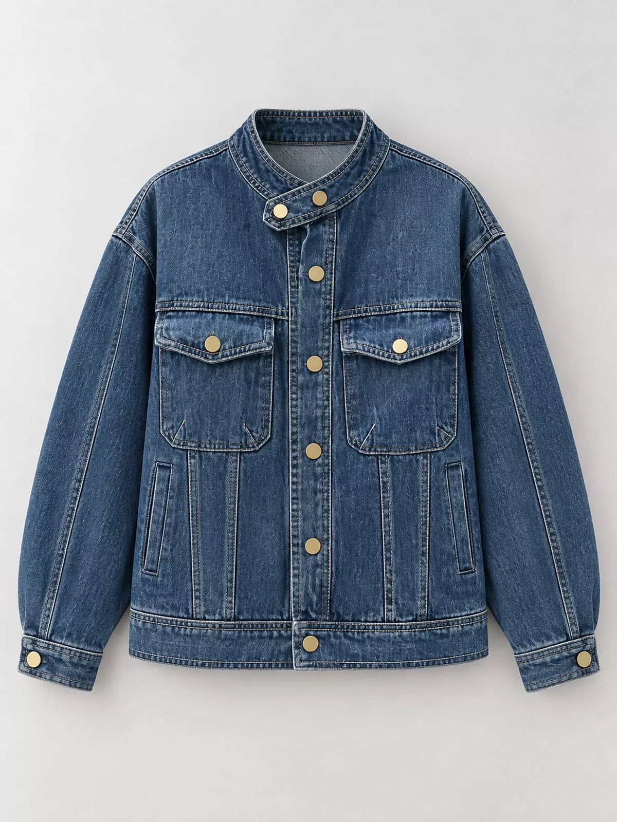 Mandarin neck long sleeve jacket, product view