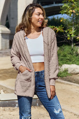 Trendsi Full Size Teddy Hooded Jacket with Pockets - Outerwear