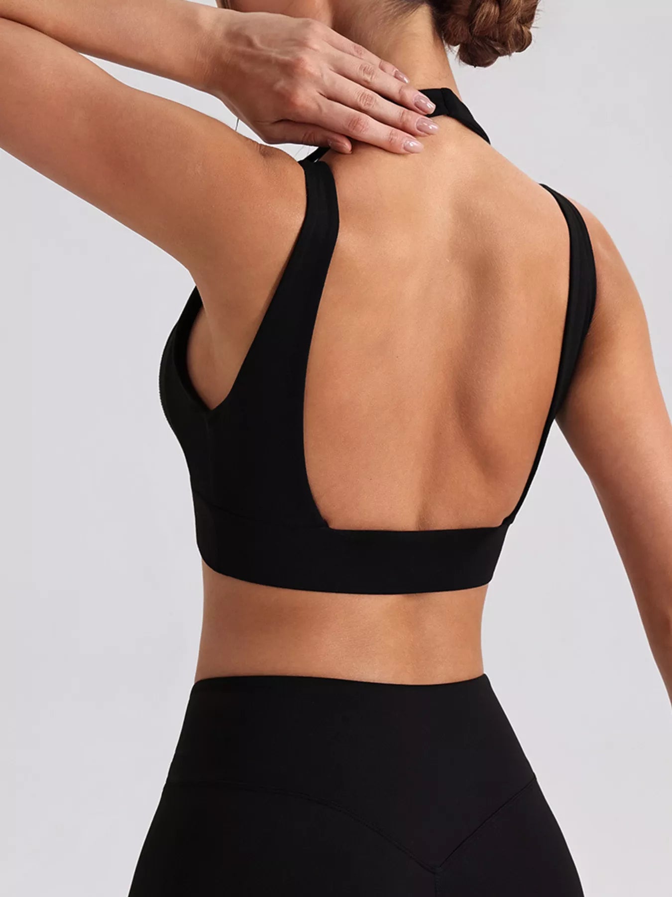 Trendsi Seamless Criss-Cross V-Neck Tank and Leggings Active Set -