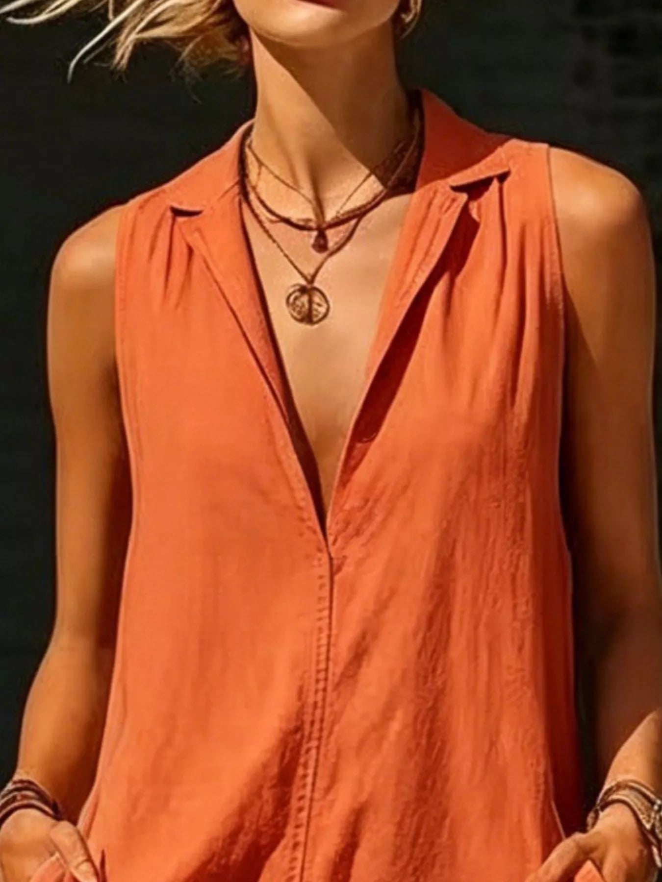 Trendsi Sleeveless Maxi Dress with Side Pockets -