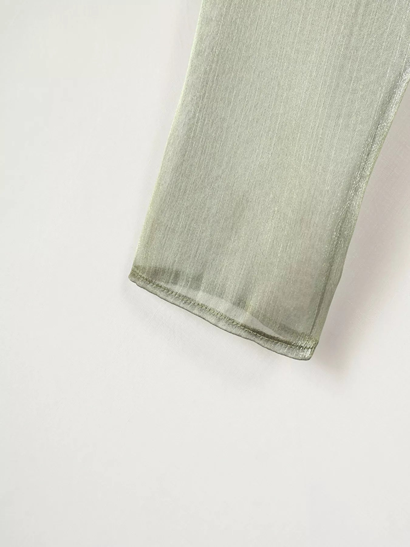 Trendsi Sheer Front Tie Detail Long Sleeve Shirt -