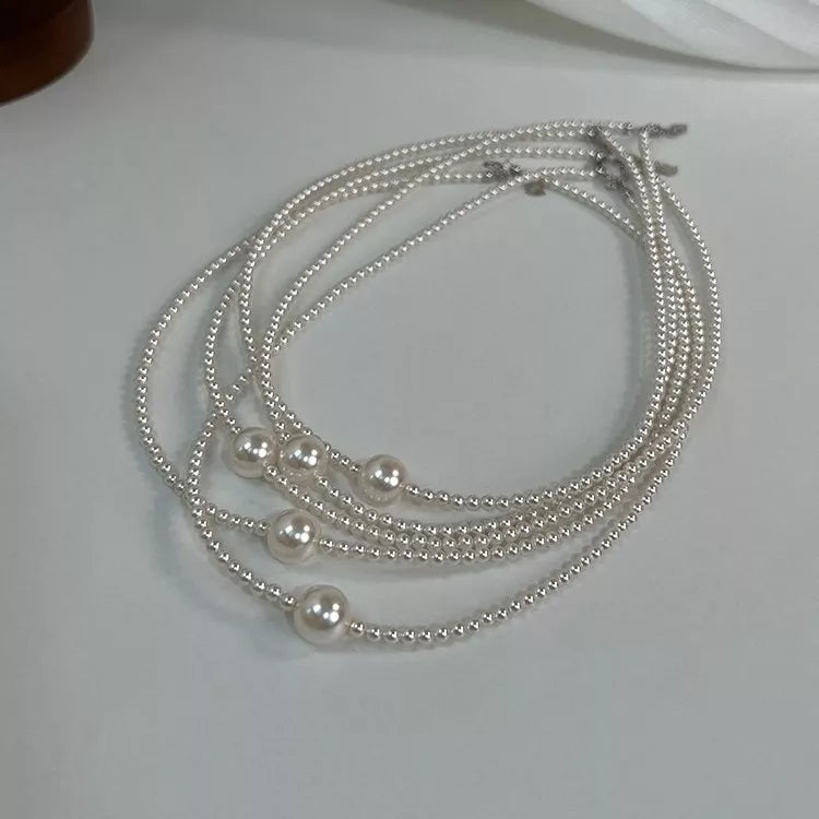 Trendsi Pearl Bead Choker Necklace -