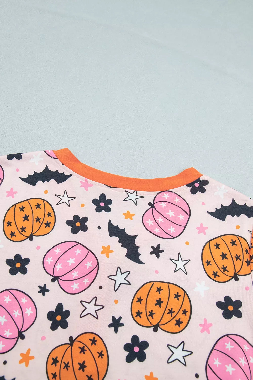 Trendsi Halloween Pumpkin Print Long Sleeve Home Wear Lounge Set -