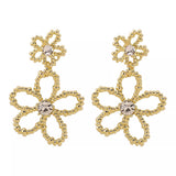 Trendsi Alloy Floral Drop Earrings -